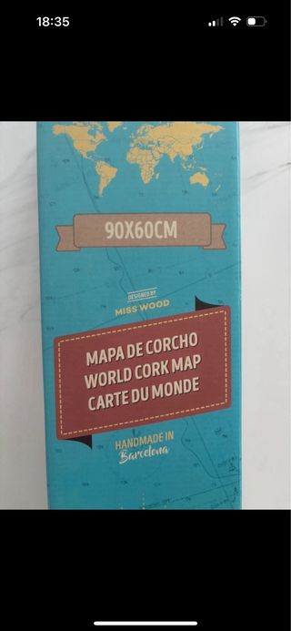 Mapa Mundi Pared Corcho