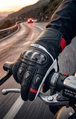 Guantes Moto Cuero Negro primavera Verano