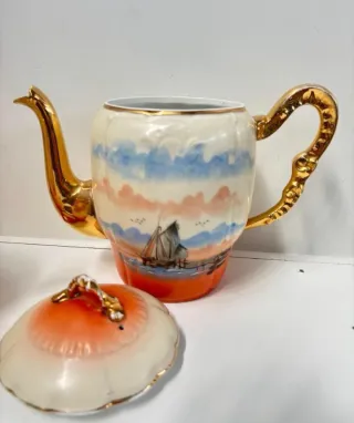 Juego Café Porcelana Hnos González Vintage