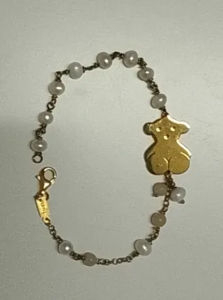Pulsera Tous Oro Perlas Oso