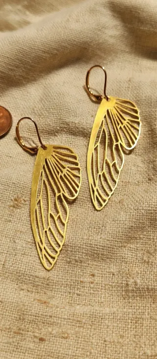 Pendientes Alas Mariposa Doradas