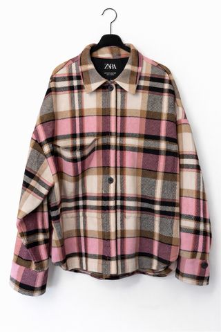 Sobrecamisa cuadros oversize Zara Talla M