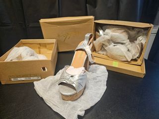 Sandalias Plataforma Corcho Plata T.38