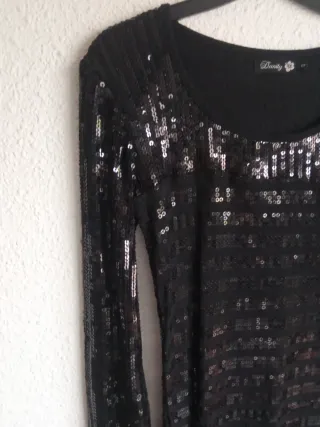 Vestido Dandy Negro Lentejuelas