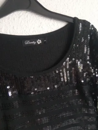 Vestido Dandy Negro Lentejuelas