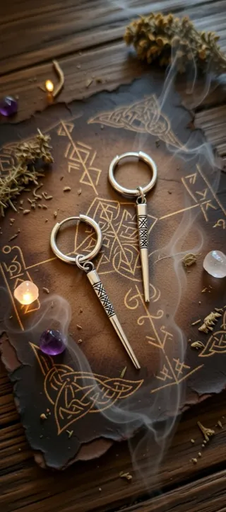 Pendientes unisex de acero plateado