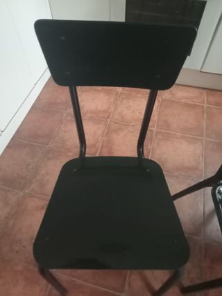 2 Sillas de hierro verde de cocina