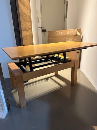 Mesa centro elevable madera