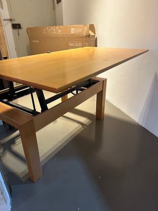 Mesa centro elevable madera