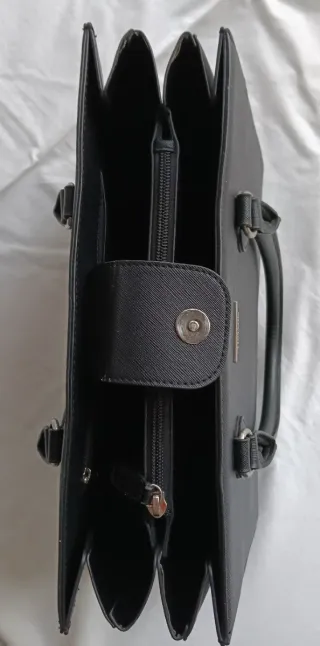 Borsa Harrods nera e fucsia