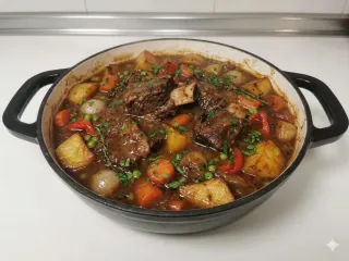 Cazuela Hierro Esmaltada Negra y Blanca