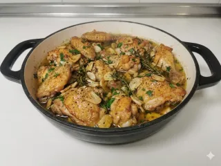 Cazuela Hierro Esmaltada Negra y Blanca