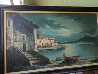 Cuadro Pintura al Óleo Paisaje Marino