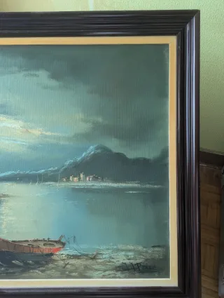 Cuadro Pintura al Óleo Paisaje Marino