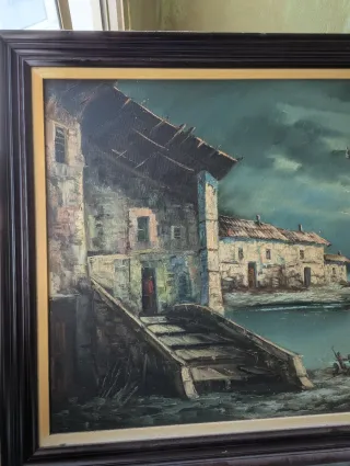 Cuadro Pintura al Óleo Paisaje Marino