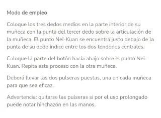 Pulseras anti mareo niños