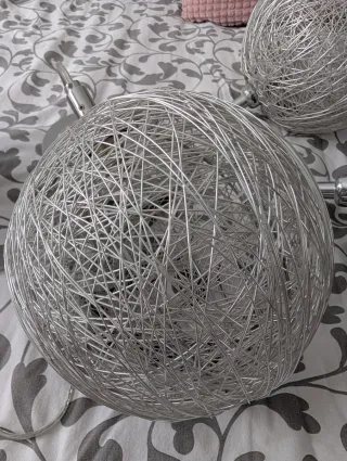 Lámparas Decorativas Bolas Hilo Plata