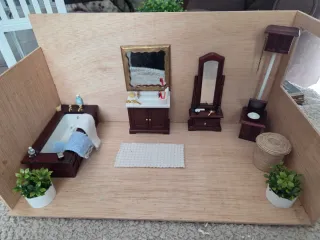 Muebles Casa Muñecas Baño Miniatura
