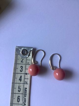 Orecchini design perla corallo rosa