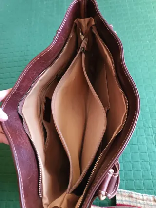 Borsa vera pelle marrone donna