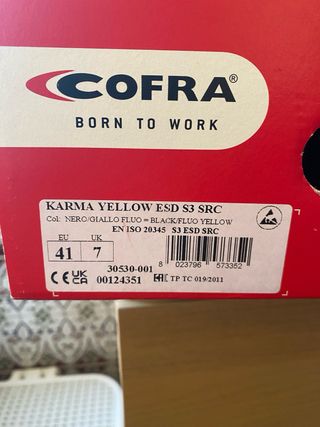 Zapatos de seguridad Cofra Talla 41