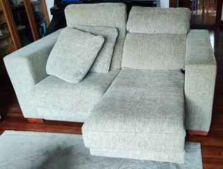 Sofá 2 plazas beige/gris 160x96x90cm