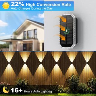 Aplique LED solar de pared (pack de 4un)