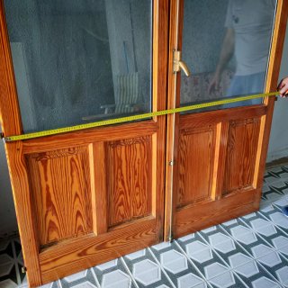 Lote puertas madera con cristal