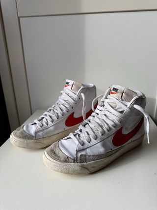 Zapatillas Nike Botas Blancas Rojas Talla 38.5