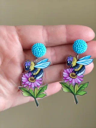 Pendientes Abeja Flor