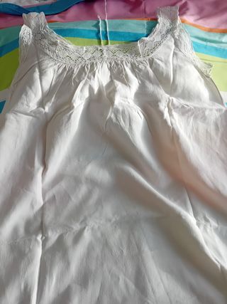 Camisón-1 lino antiguo encaje Camariñas