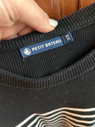 Jersey Petit Bateau rayas botones dorados rosas