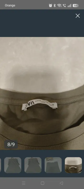 Camiseta Zara básica verde oliva Talla XXL