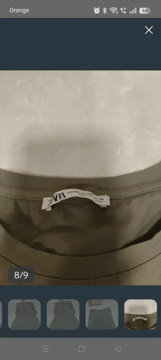 Camiseta Zara básica verde oliva Talla XXL