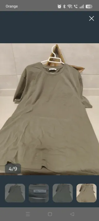 Camiseta Zara básica verde oliva Talla XXL