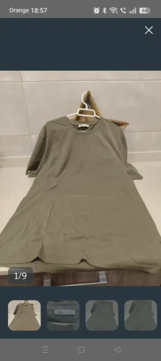 Camiseta Zara básica verde oliva Talla XXL