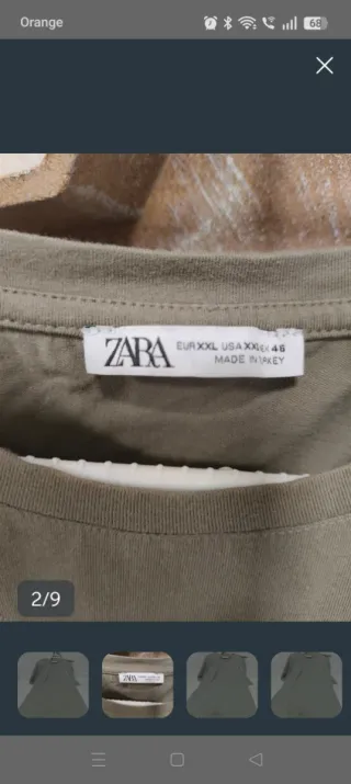 Camiseta Zara básica verde oliva Talla XXL
