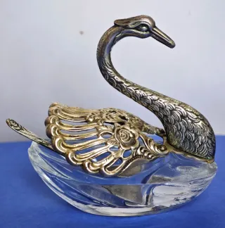 Coppia Saliere Argento 800 e Cristallo