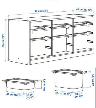 Mueble Almacenaje Juguetes Ikea + 6 bandejas