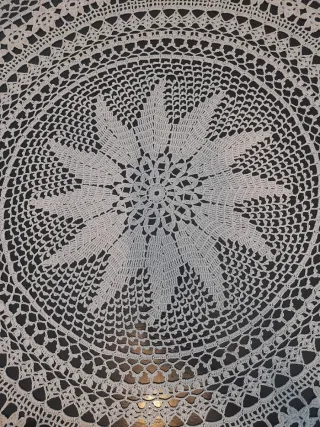 Tovaglia uncinetto beige e marrone