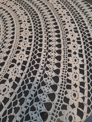 Tovaglia uncinetto beige e marrone