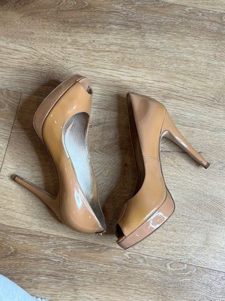 Zapatos Michael Kors Peep Toe Charol Nude