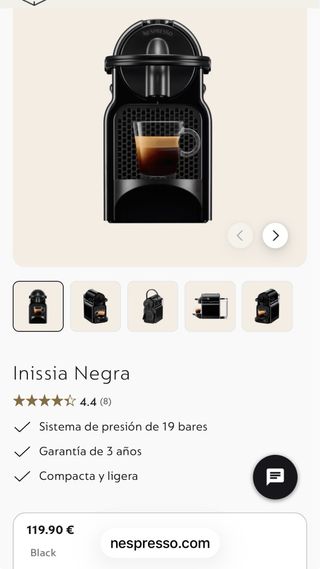 Cafetera Nespresso Inissia Nueva