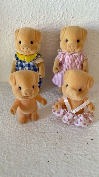 Familia Sylvanian Vintage Cerditos