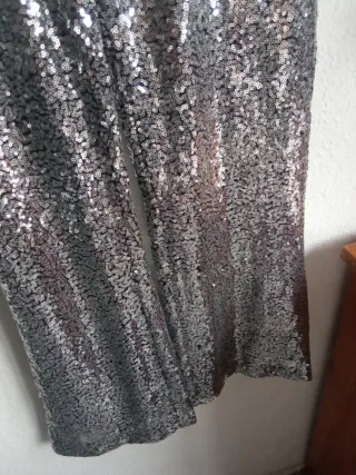 Pantalón lentejuelas plateadas
