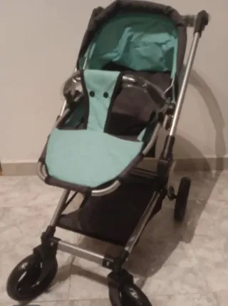Cochecito para muñecas 3 en 1 color gris verde