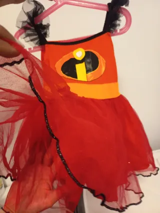 Disfraz niña Incredibles rojo y naranja