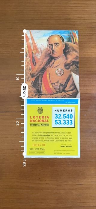 Décimo Lotería Nacional Navidad 1987