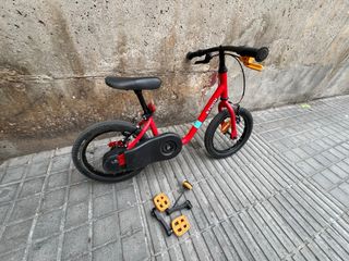 Bici infantil 2 en 1 14" Decathlon Discover Roja