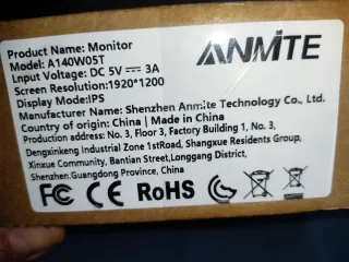 Monitor Portátil ANMITE 14 Negro